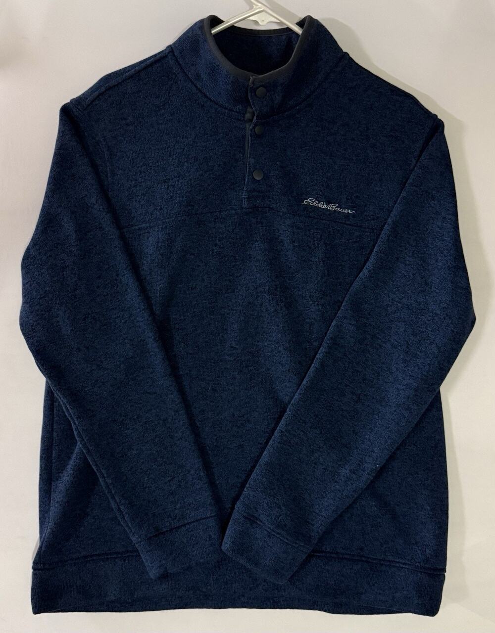 Eddie Bauer Men’s Snap Mock Neck Pullover Navy XL A138